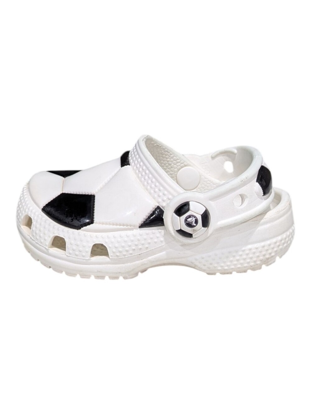 Crocs Kids Soccer Ball Classic Clog White Black Toddler Baby Enfant Boy Girl 5